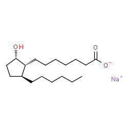 ChemSpider 2D Image | Sodium 7-[(1R,2S,5S)-2-hexyl-5-hydroxycyclopentyl]heptanoate | C18H33NaO3