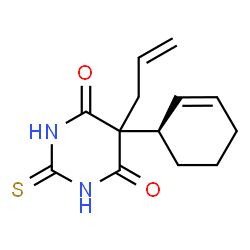 ChemSpider 2D Image | 5-Allyl-5-[(1R)-2-cyclohexen-1-yl]-2-thioxodihydro-4,6(1H,5H)-pyrimidinedione | C13H16N2O2S