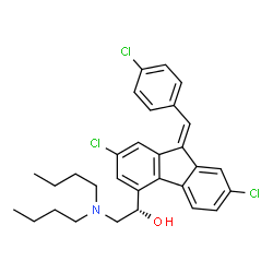 ChemSpider 2D Image | (1S)-2-(Dibutylamino)-1-[(9Z)-2,7-dichloro-9-(4-chlorobenzylidene)-9H-fluoren-4-yl]ethanol | C30H32Cl3NO