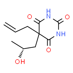 ChemSpider 2D Image | 5-Allyl-5-[(2R)-2-hydroxypropyl]-2,4,6(1H,3H,5H)-pyrimidinetrione | C10H14N2O4