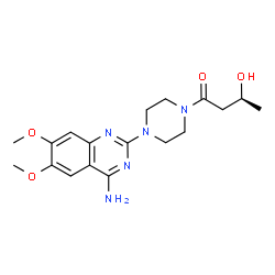 ChemSpider 2D Image | (3S)-1-[4-(4-Amino-6,7-dimethoxy-2-quinazolinyl)-1-piperazinyl]-3-hydroxy-1-butanone | C18H25N5O4