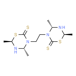ChemSpider 2D Image | (4R,6R,4'R,6'R)-3,3'-(1,2-Ethanediyl)bis(4,6-dimethyl-1,3,5-thiadiazinane-2-thione) | C12H22N4S4