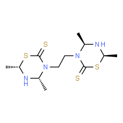 ChemSpider 2D Image | (4R,6S,4'S,6'R)-3,3'-(1,2-Ethanediyl)bis(4,6-dimethyl-1,3,5-thiadiazinane-2-thione) | C12H22N4S4