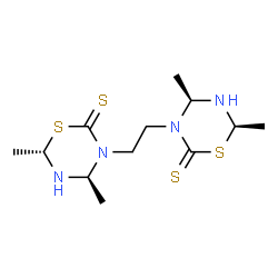 ChemSpider 2D Image | (4S,6S,4'S,6'R)-3,3'-(1,2-Ethanediyl)bis(4,6-dimethyl-1,3,5-thiadiazinane-2-thione) | C12H22N4S4