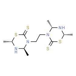 ChemSpider 2D Image | (4S,6S,4'R,6'S)-3,3'-(1,2-Ethanediyl)bis(4,6-dimethyl-1,3,5-thiadiazinane-2-thione) | C12H22N4S4