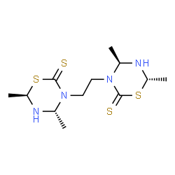 ChemSpider 2D Image | (4R,6R,4'S,6'S)-3,3'-(1,2-Ethanediyl)bis(4,6-dimethyl-1,3,5-thiadiazinane-2-thione) | C12H22N4S4