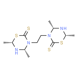 ChemSpider 2D Image | (4R,6S,4'R,6'S)-3,3'-(1,2-Ethanediyl)bis(4,6-dimethyl-1,3,5-thiadiazinane-2-thione) | C12H22N4S4