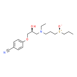 ChemSpider 2D Image | (3-{[(2S)-3-(4-Cyanophenoxy)-2-hydroxypropyl](ethyl)amino}propyl)(propyl)sulfoniumolate | C18H28N2O3S