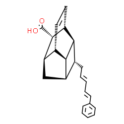 ChemSpider 2D Image | (1S,2S,3S,4R,5R,7R,8S,9R)-4-[(2E,4E)-5-Phenyl-2,4-pentadien-1-yl]tetracyclo[5.4.0.0~2,5~.0~3,9~]undec-10-ene-8-carboxylic acid | C23H24O2