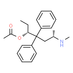 ChemSpider 2D Image | (3R,6R)-6-(Methylamino)-4,4-diphenyl-3-heptanyl acetate | C22H29NO2
