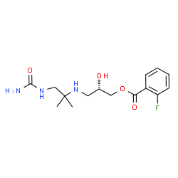 ChemSpider 2D Image | (2S)-3-{[1-(Carbamoylamino)-2-methyl-2-propanyl]amino}-2-hydroxypropyl 2-fluorobenzoate | C15H22FN3O4