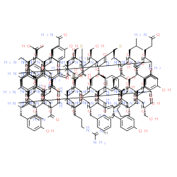 ChemSpider 2D Image | (4S)-4-[[2-[[(1R,6R,12S,15S,18S,21S,24S,27S,30S,33S,36S,39S,42R,47R,50S,53S,56S,59S,62S,65S,68S,71S,74R,77S,80S,83S,88R)-88-[[(2S)-5-amino-2-[[(2S)-2-[[(2S)-2-[[(2S,3S)-2-[(2-aminoacetyl)amino]-3-methyl-pentanoyl]amino]-3-methyl-butanoyl]amino]-4-carboxy-butanoyl]amino]-5-oxo-pentanoyl]amino]-6-[[(2S)-2-[[(2S)-2-[[(2S)-5-amino-2-[[(2S)-4-amino-2-[[(2S)-2-[[(2S)-2-amino-3-phenyl-propanoyl]amino]-3-methyl-butanoyl]amino]-4-oxo-butanoyl]amino]-5-oxo-pentanoyl]amino]-3-(1H-imidazol-5-yl)propanoyl]amino]-4-methyl-pentanoyl]amino]-47-[[(1S)-3-amino-1-carboxy-3-oxo-propyl]carbamoyl]-53-(2-amino-2-oxo-ethyl)-62-(3-amino-3-oxo-propyl)-24,56-bis(2-carboxyethyl)-83-[(1R)-1-hydroxyethyl]-12,71,80-tris(hydroxymethyl)-33,50,65-tris[(4-hydroxyphenyl)methyl]-15-(1H-imidazol-5-ylmethyl)-18,30,36,59,68-pentaisobutyl-21,39-diisopropyl-27-methyl-77-[(1S)-1-methylpropyl]-7,10,13,16,19,22,25,28,31,34,37,40,49,52,55,58,61,64,67,70,73,76,79,82,85,87-hexacosaoxo-3,4,44,45,90,91-hexathia-8,11,14,17,20,23,26,29,32,35,38,41,48,51,54,57,60,63,66,69,72,75,78,81,84,86-hexacosazabicyclo[72.11.7]dononacontane-42-carbonyl]amino]acetyl]amino]-5-[[(1S)-1-[[2-[[(1S)-2-[[(1S)-2-[[(1S)-2-[[(1S,2R)-1-[(2S)-2-[[(1S)-5-amino-1-[[(1S)-1-carboxy-2-hydroxy-ethyl]carbamoyl]pentyl]carbamoyl]pyrrolidine-1-carbonyl]-2-hydroxy-propyl]amino]-1-[(4-hydroxyphenyl)methyl]-2-oxo-ethyl]amino]-1-benzyl-2-oxo-ethyl]amino]-1-benzyl-2-oxo-ethyl]amino]-2-oxo-ethyl]carbamoyl]-4-guanidino-butyl]amino]-5-oxo-pentanoic acid | C256H381N65O77S6