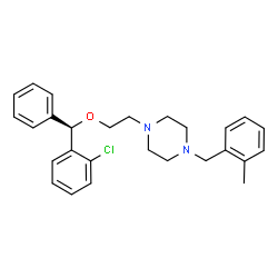 ChemSpider 2D Image | 1-{2-[(R)-(2-Chlorophenyl)(phenyl)methoxy]ethyl}-4-(2-methylbenzyl)piperazine | C27H31ClN2O