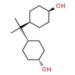 ChemSpider 2D Image | ({Cis)-4,4'-(2,2-propanediyl)dicyclohexanol | C15H28O2