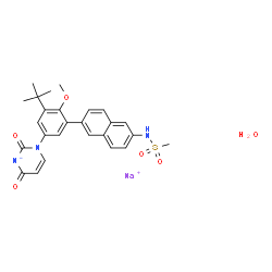 ChemSpider 2D Image | Dasabuvir sodium monohydrate | C26H28N3NaO6S