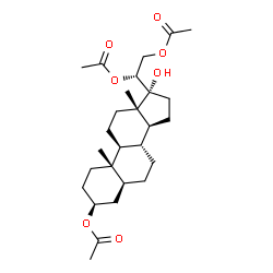 ChemSpider 2D Image | allopregnane-3?,17?,20?,21-tetrol 3,20,21-triacetate | C27H42O7