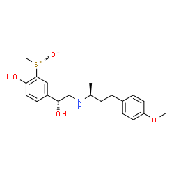 ChemSpider 2D Image | {2-Hydroxy-5-[(1R)-1-hydroxy-2-{[(2S)-4-(4-methoxyphenyl)-2-butanyl]amino}ethyl]phenyl}(methyl)sulfoniumolate | C20H27NO4S