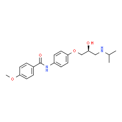 ChemSpider 2D Image | N-{4-[(2S)-2-Hydroxy-3-(isopropylamino)propoxy]phenyl}-4-methoxybenzamide | C20H26N2O4