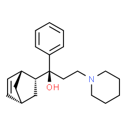 ChemSpider 2D Image | (1S)-1-[(1R,2R,4R)-Bicyclo[2.2.1]hept-5-en-2-yl]-1-phenyl-3-(1-piperidinyl)-1-propanol | C21H29NO