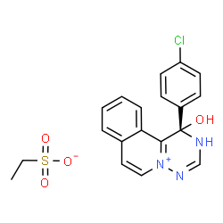 ChemSpider 2D Image | (1S)-1-(4-Chlorophenyl)-1-hydroxy-1,2-dihydro[1,2,4]triazino[6,1-a]isoquinolin-5-ium ethanesulfonate | C19H18ClN3O4S