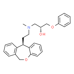 ChemSpider 2D Image | (2R)-1-[{2-[(11R)-6,11-Dihydrodibenzo[b,e]oxepin-11-yl]ethyl}(methyl)amino]-3-phenoxy-2-propanol | C26H29NO3