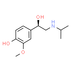 ChemSpider 2D Image | 4-[(1R)-1-Hydroxy-2-(isopropylamino)ethyl]-2-methoxyphenol | C12H19NO3