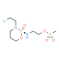 ChemSpider 2D Image | 2-{[(2S)-3-(2-Chloroethyl)-2-oxido-1,3,2-oxazaphosphinan-2-yl]amino}ethyl methanesulfonate | C8H18ClN2O5PS