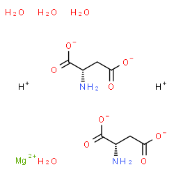 ChemSpider 2D Image | Magnesium hydrogen (2S)-2-aminosuccinate hydrate (1:2:2:4) | C8H20MgN2O12