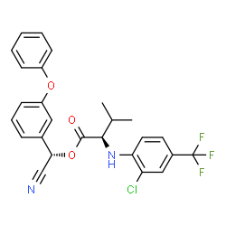 ChemSpider 2D Image | (S)-Cyano(3-phenoxyphenyl)methyl N-[2-chloro-4-(trifluoromethyl)phenyl]-D-valinate | C26H22ClF3N2O3