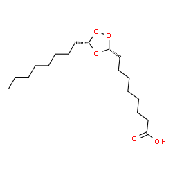 ChemSpider 2D Image | 8-[(3R,5S)-5-Octyl-1,2,4-trioxolan-3-yl]octanoic acid | C18H34O5