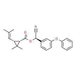 ChemSpider 2D Image | (R)-Cyano(3-phenoxyphenyl)methyl (1S,3R)-2,2-dimethyl-3-(2-methyl-1-propen-1-yl)cyclopropanecarboxylate | C24H25NO3