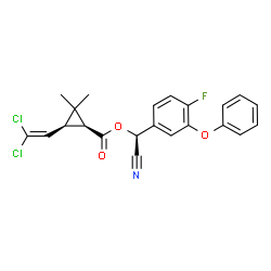 ChemSpider 2D Image | (S)-Cyano(4-fluoro-3-phenoxyphenyl)methyl (1S,3S)-3-(2,2-dichlorovinyl)-2,2-dimethylcyclopropanecarboxylate | C22H18Cl2FNO3