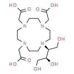 ChemSpider 2D Image | 2,2',2''-{10-[(2S,3R)-1,3,4-Trihydroxy-2-butanyl]-1,4,7,10-tetraazacyclododecane-1,4,7-triyl}triacetic acid | C18H34N4O9