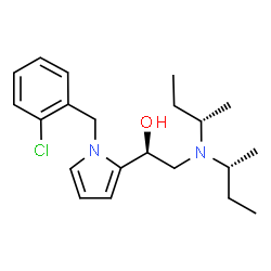 ChemSpider 2D Image | (1S)-2-{(2R)-2-Butanyl[(2S)-2-butanyl]amino}-1-[1-(2-chlorobenzyl)-1H-pyrrol-2-yl]ethanol | C21H31ClN2O