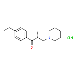 ChemSpider 2D Image | (2R)-1-(4-Ethylphenyl)-2-methyl-3-(1-piperidinyl)-1-propanone hydrochloride (1:1) | C17H26ClNO