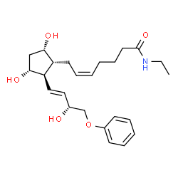ChemSpider 2D Image | (5Z)-7-{(1R,2R,3R,5S)-3,5-Dihydroxy-2-[(1E,3R)-3-hydroxy-4-phenoxy-1-buten-1-yl]cyclopentyl}-N-ethyl-5-heptenamide | C24H35NO5