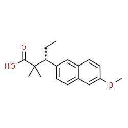 ChemSpider 2D Image | (3R)-3-(6-Methoxy-2-naphthyl)-2,2-dimethylpentanoic acid | C18H22O3