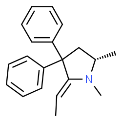ChemSpider 2D Image | (2Z,5S)-2-Ethylidene-1,5-dimethyl-3,3-diphenylpyrrolidine | C20H23N