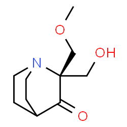 ChemSpider 2D Image | (2S)-2-(Hydroxymethyl)-2-(methoxymethyl)quinuclidin-3-one | C10H17NO3
