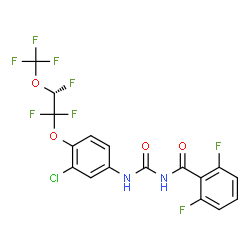 ChemSpider 2D Image | N-({3-Chloro-4-[(2R)-1,1,2-trifluoro-2-(trifluoromethoxy)ethoxy]phenyl}carbamoyl)-2,6-difluorobenzamide | C17H9ClF8N2O4