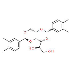 ChemSpider 2D Image | (1R)-1-[(2S,4R,4aR,6S,8aS)-2,6-Bis(3,4-dimethylphenyl)tetrahydro[1,3]dioxino[5,4-d][1,3]dioxin-4-yl]-1,2-ethanediol (non-preferred name) | C24H30O6