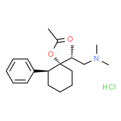 ChemSpider 2D Image | (1R,2S)-1-[(2R)-1-(Dimethylamino)-2-propanyl]-2-phenylcyclohexyl acetate hydrochloride (1:1) | C19H30ClNO2