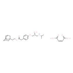ChemSpider 2D Image | 2-(Adamantan-1-yl)ethyl {4-[(2R)-2-hydroxy-3-(isopropylamino)propoxy]phenyl}acetate (2Z)-2-butenedioate (1:1) | C30H43NO8