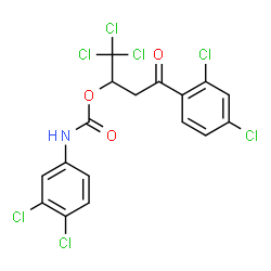 ChemSpider 2D Image | 1,1,1-Trichloro-4-(2,4-dichlorophenyl)-4-oxo-2-butanyl (3,4-dichlorophenyl)carbamate | C17H10Cl7NO3