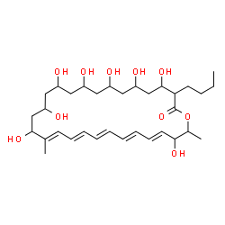 ChemSpider 2D Image | (17E,19E,21E,23E,25E)-3-Butyl-4,6,8,10,12,14,16,27-octahydroxy-17,28-dimethyloxacyclooctacosa-17,19,21,23,25-pentaen-2-one | C33H54O10