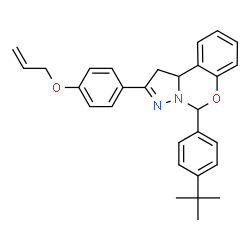 ChemSpider 2D Image | 2-[4-(Allyloxy)phenyl]-5-(4-tert-butylphenyl)-1,10b-dihydropyrazolo[1,5-c][1,3]benzoxazine | C29H30N2O2