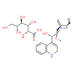 ChemSpider 2D Image | (4beta,9S)-8-Methoxy-1',2'-dihydrocinchonan-9-ol - D-gluconic acid (1:1) | C26H38N2O9
