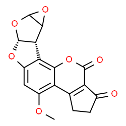 ChemSpider 2D Image | (6aR,8bS)-4-Methoxy-2,3,6a,7a,8a,8b-hexahydrocyclopenta[c]oxireno[4',5']furo[3',2':4,5]furo[2,3-h]chromene-1,10-dione | C17H12O7