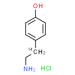 ChemSpider 2D Image | 4-[2-Amino(1-~14~C)ethyl]phenol hydrochloride (1:1) | C714CH12ClNO