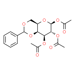 ChemSpider 2D Image | 1,2,3-Tri-O-acetyl-4,6-O-benzylidene-beta-D-galactopyranose | C19H22O9